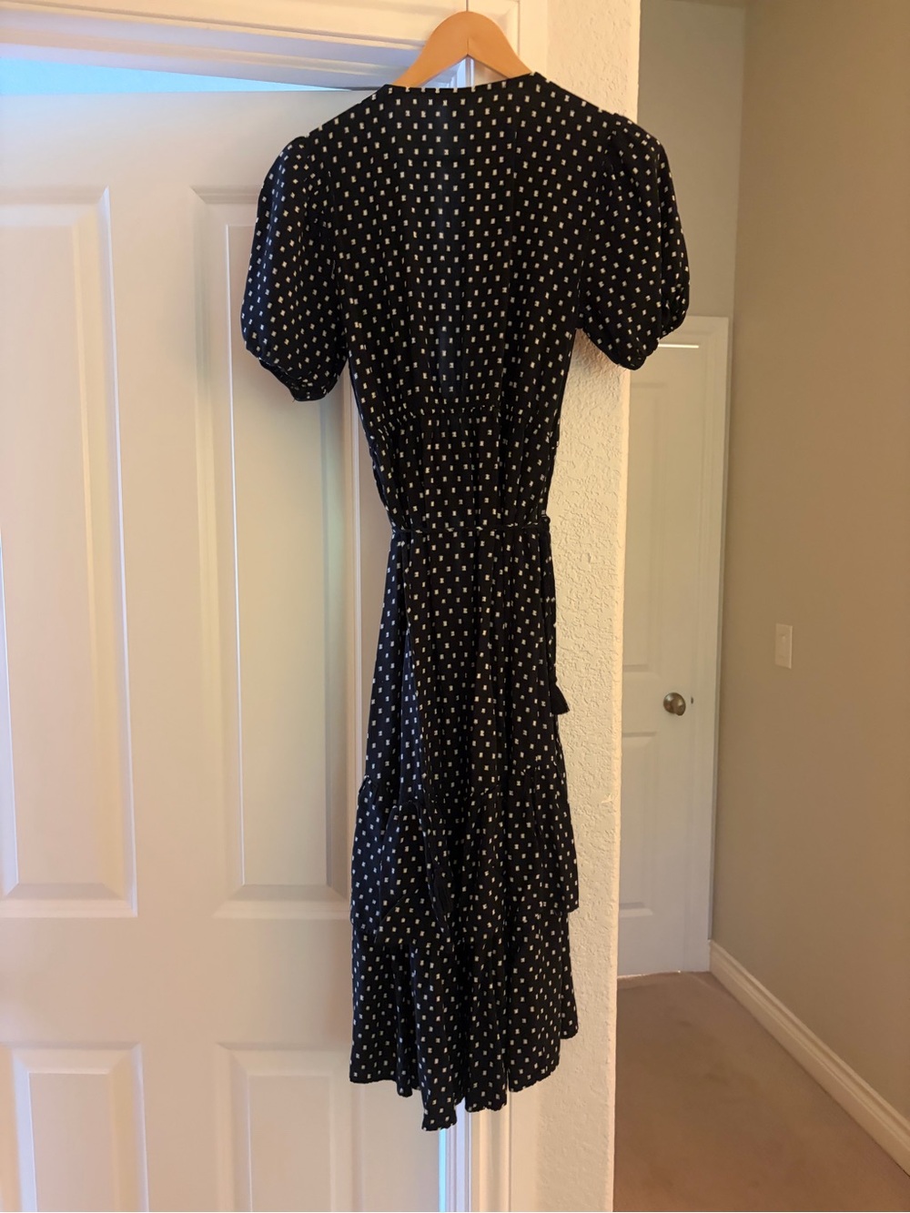 Knox Rose Black Polka Dot Midi Wrap Dress - Picture 4 of 5